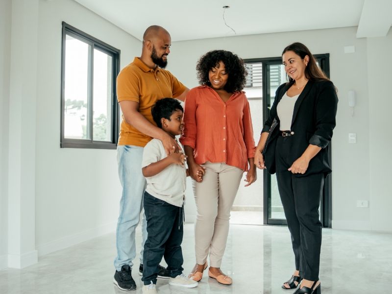 family inside a house